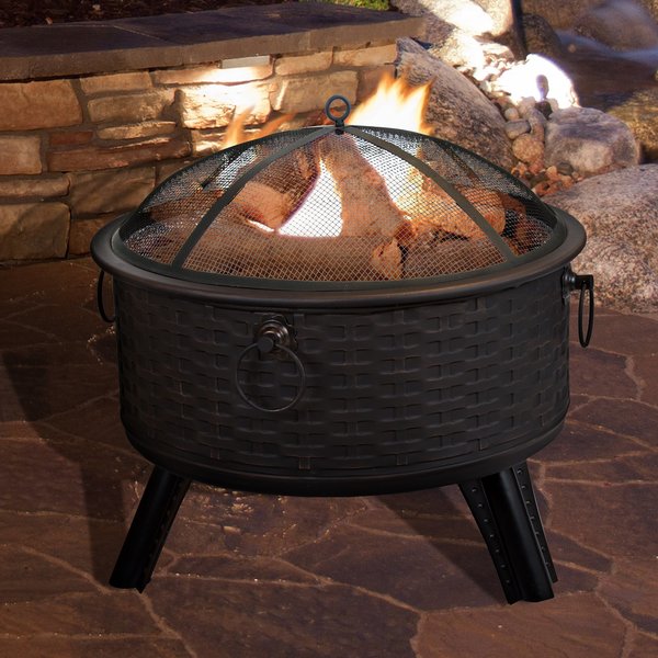 Pure Garden 4-Piece Wood-Burning Fire Pit Set 50-156